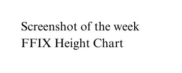 Screenshot of the week FFIX Height Chart